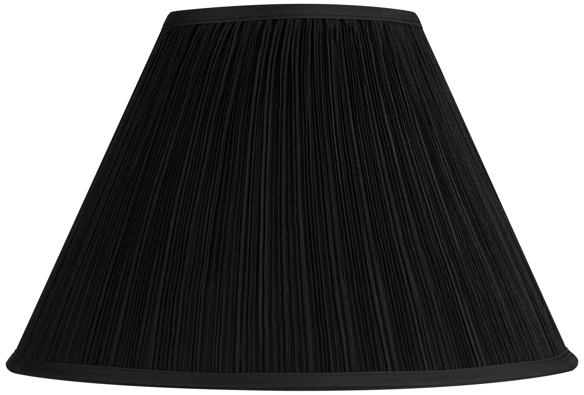Black Fabric Set of 2 Drum Lamp Shades 7x17 x11.5 (Spider) 321V4