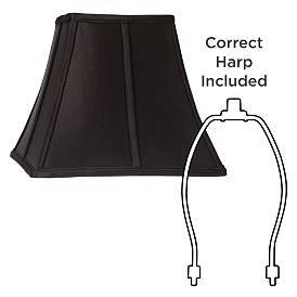 Image5 of Black Fabric Set of 2 Square Lamp Shades 6x11x9.75 (Spider) more views