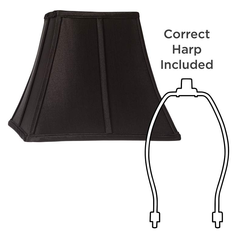 Image 5 Black Fabric Set of 2 Square Lamp Shades 6x11x9.75 (Spider) more views