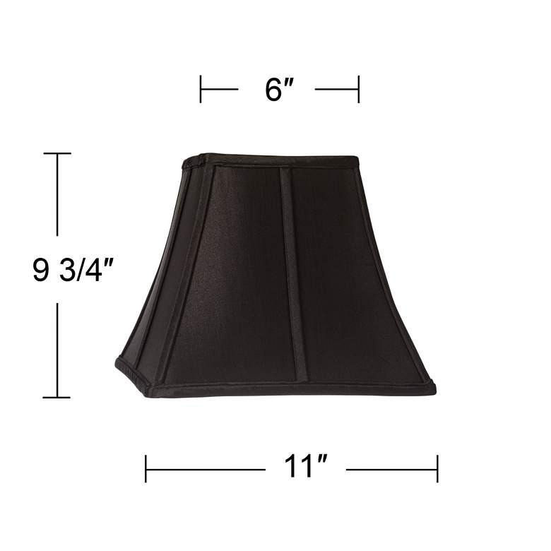 Image 6 Black Fabric Set of 2 Square Lamp Shades 6x11x9.75 (Spider) more views