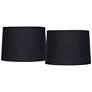 Black Fabric Set of 2 Tapered Drum Shades 11x12x8.5 (Spider)