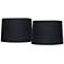Black Fabric Set of 2 Tapered Drum Shades 11x12x8.5 (Spider)