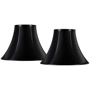 Black Faux Leather Set of 2 Bell Shades 7x16x12 (Spider)