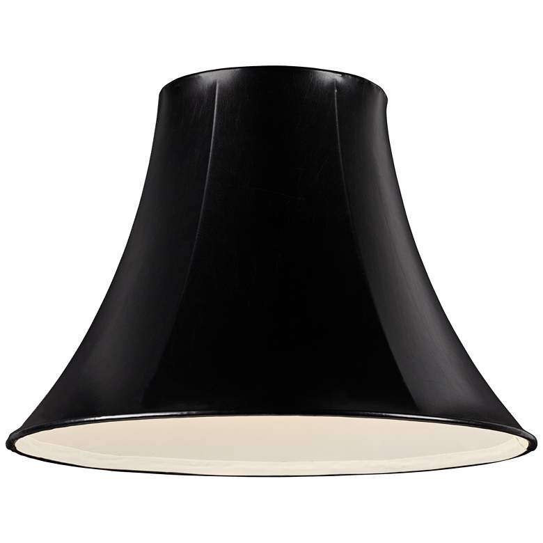 Image 3 Black Faux Leather Set of 2 Bell Shades 7x16x12 (Spider) more views