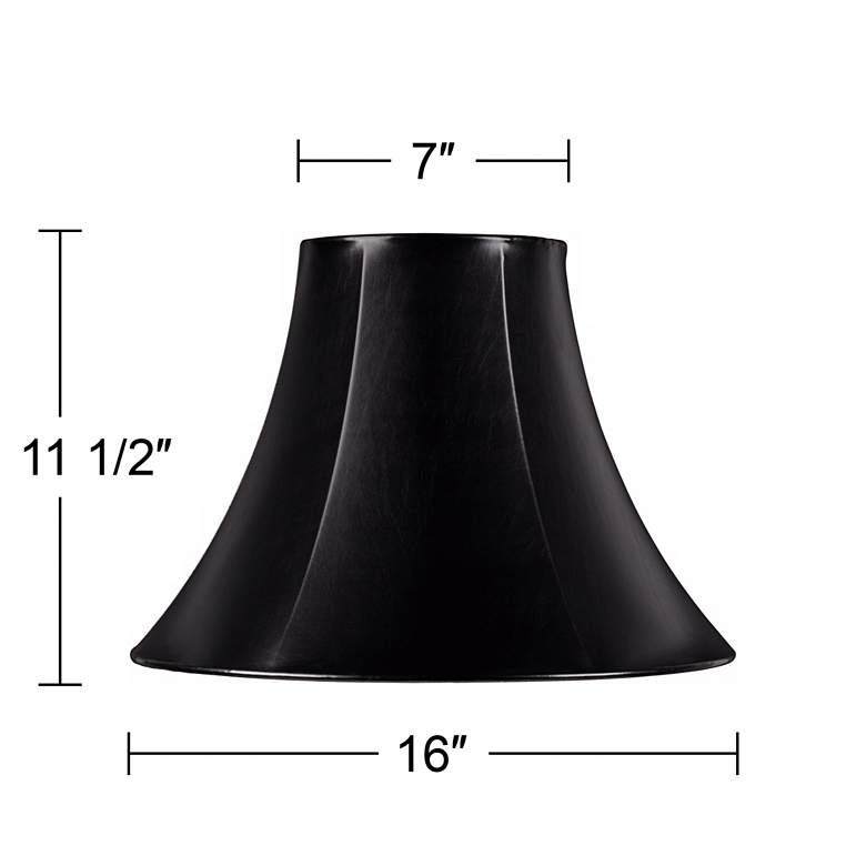Image 6 Black Faux Leather Set of 2 Bell Shades 7x16x12 (Spider) more views