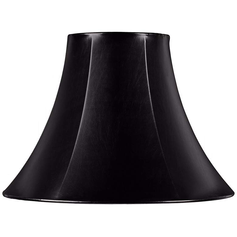 Image 1 Black Faux Leatherette Bell Shade 7x16x12 (Spider)