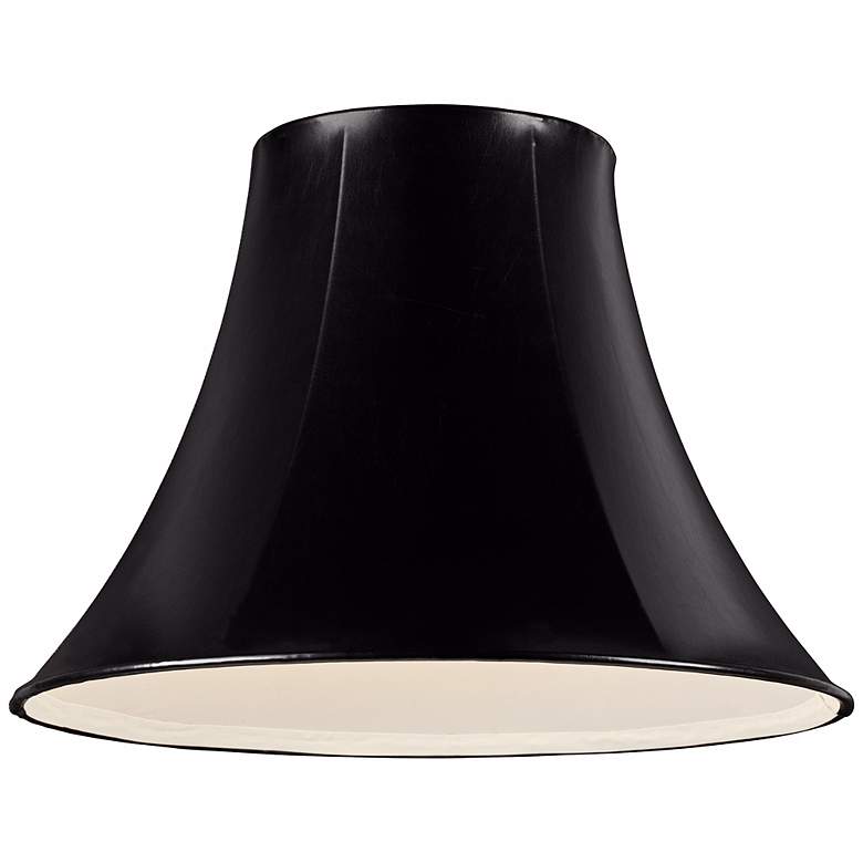 Image 2 Black Faux Leatherette Bell Shade 7x16x12 (Spider) more views