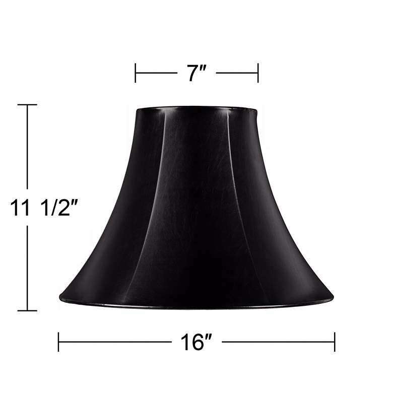 Image 5 Black Faux Leatherette Bell Shade 7x16x12 (Spider) more views