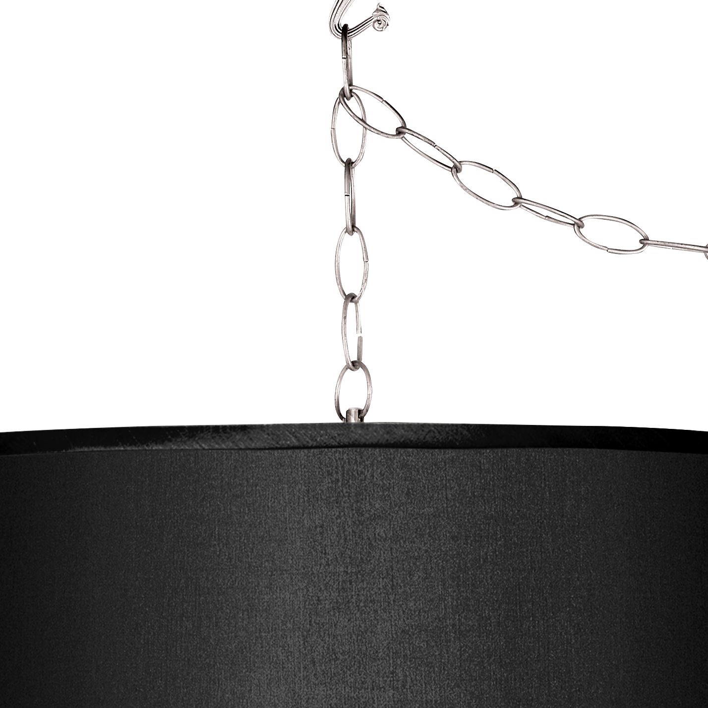 Image 2 Black Faux Silk 13 1/2" Wide Plug-In Swag Pendant more views