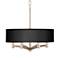 Black Faux Silk 6-Light 20" Wide Chandelier