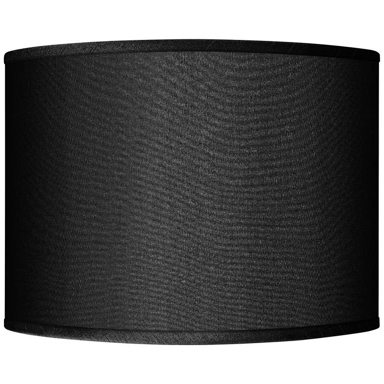 Black Faux Silk Drum Lamp Shade 15.5x15.5x11 (Spider)