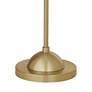 Black Faux Silk Giclee Warm Gold Stick Floor Lamp