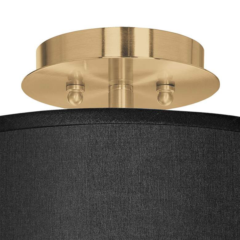 Image 2 Black Faux Silk Gold 14 inch Wide Ceiling Light more views