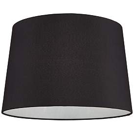 Image3 of Black Faux Silk Set of 2 Drum Lamp Shades 13x15x10 (Spider) more views