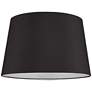 Black Faux Silk Set of 2 Drum Lamp Shades 14x17x11 (Spider)