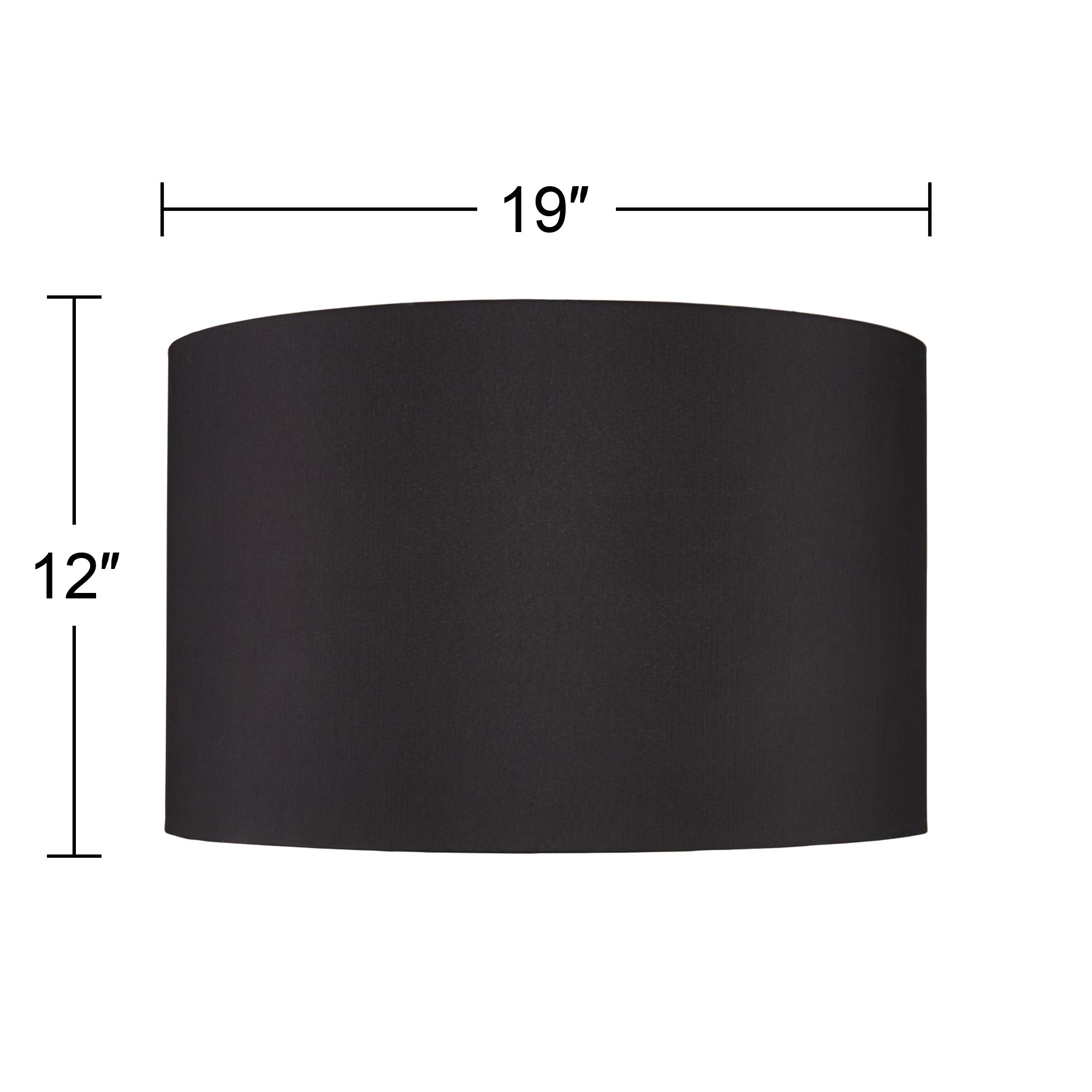 Black Faux Silk Set of 2 Drum Lamp Shades 19x19x12 (Spider) 592X7