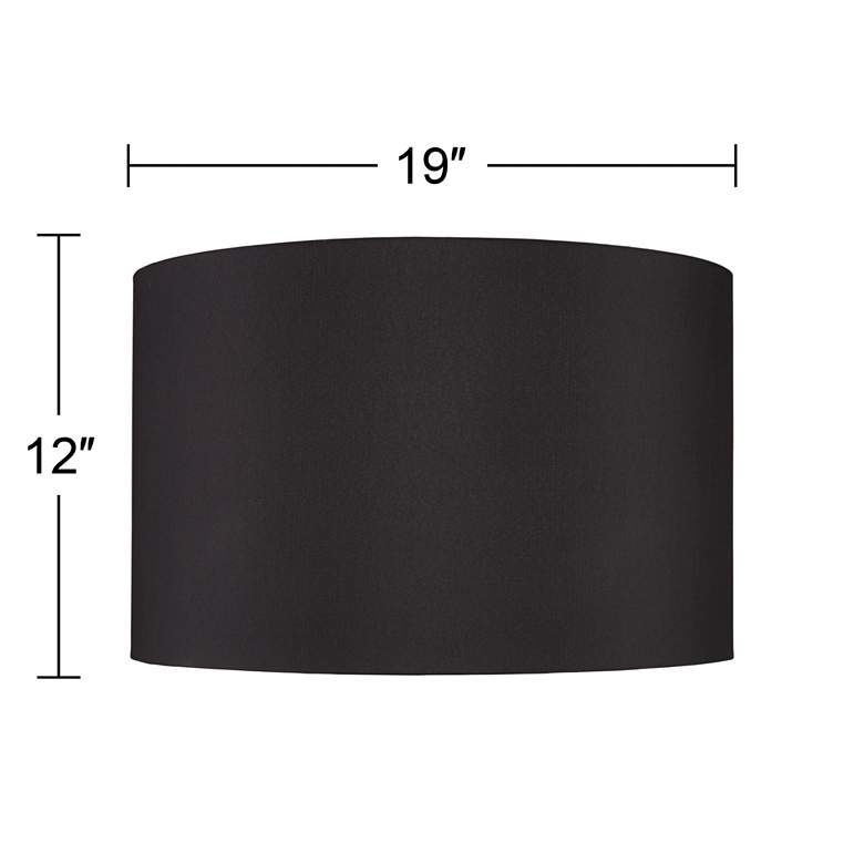 Image 7 Black Faux Silk Set of 2 Drum Lamp Shades 19x19x12 (Spider) more views