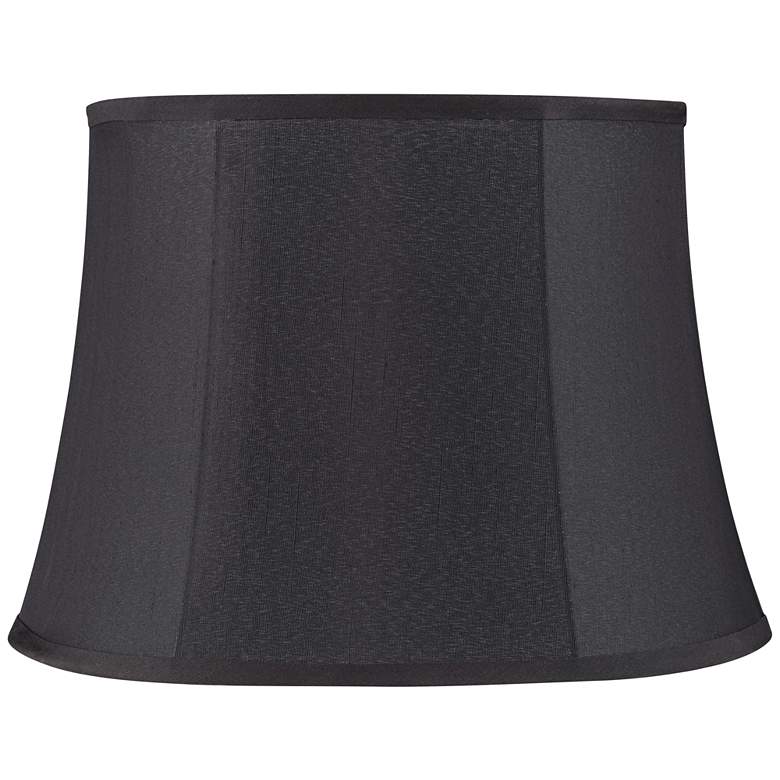 Image 1 Black Faux Silk Tapered Drum Lamp Shade 11x14x10 (Spider)