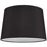 Black Faux Silk Tapered Drum Lamp Shade 13x15x10 (Spider)