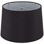 Black Faux Silk Tapered Drum Lamp Shade 13x15x10 (Spider)