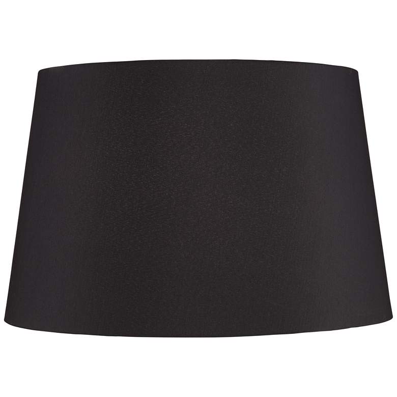 Image 1 Black Faux Silk Tapered Drum Lamp Shade 14x17x11 (Spider)