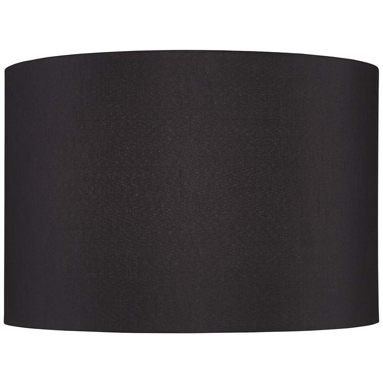 Image 1 Black Faux Silk Tapered Drum Lamp Shade 15x15x10 (Spider)