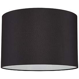 Image3 of Black Faux Silk Tapered Drum Lamp Shade 15x15x10 (Spider) more views