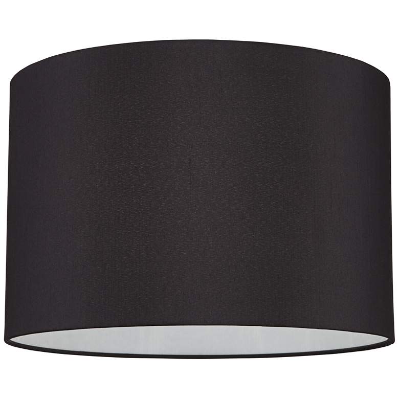 Image 3 Black Faux Silk Tapered Drum Lamp Shade 15x15x10 (Spider) more views