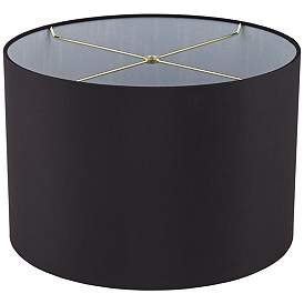Image4 of Black Faux Silk Tapered Drum Lamp Shade 15x15x10 (Spider) more views