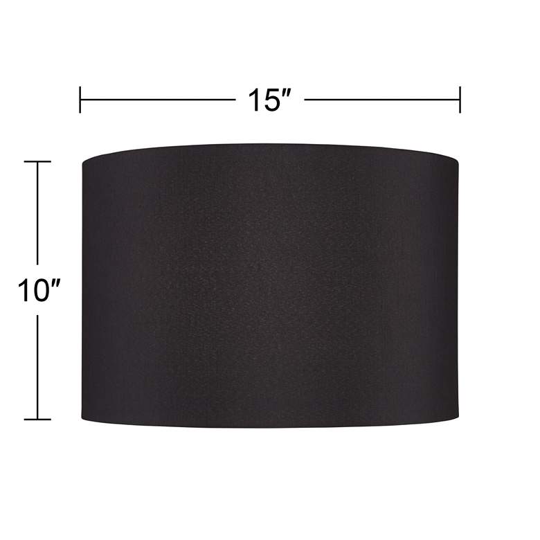 Image 6 Black Faux Silk Tapered Drum Lamp Shade 15x15x10 (Spider) more views