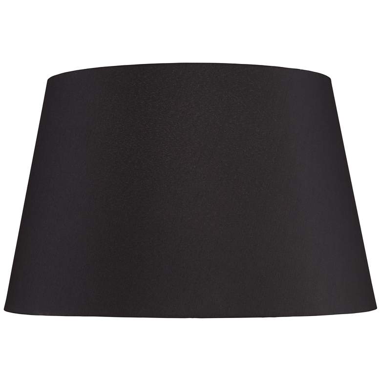 Image 1 Black Faux Silk Tapered Drum Lamp Shade 15x19.5x12 (Spider)