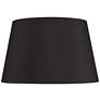 Black Faux Silk Tapered Drum Lamp Shade 15x19.5x12 (Spider)