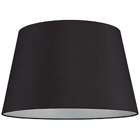 Image3 of Black Faux Silk Tapered Drum Lamp Shade 15x19.5x12 (Spider) more views