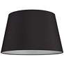 Black Faux Silk Tapered Drum Lamp Shade 15x19.5x12 (Spider)