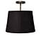 Black Faux Suede 16"W Easthaven Bronze LED Ceiling Light