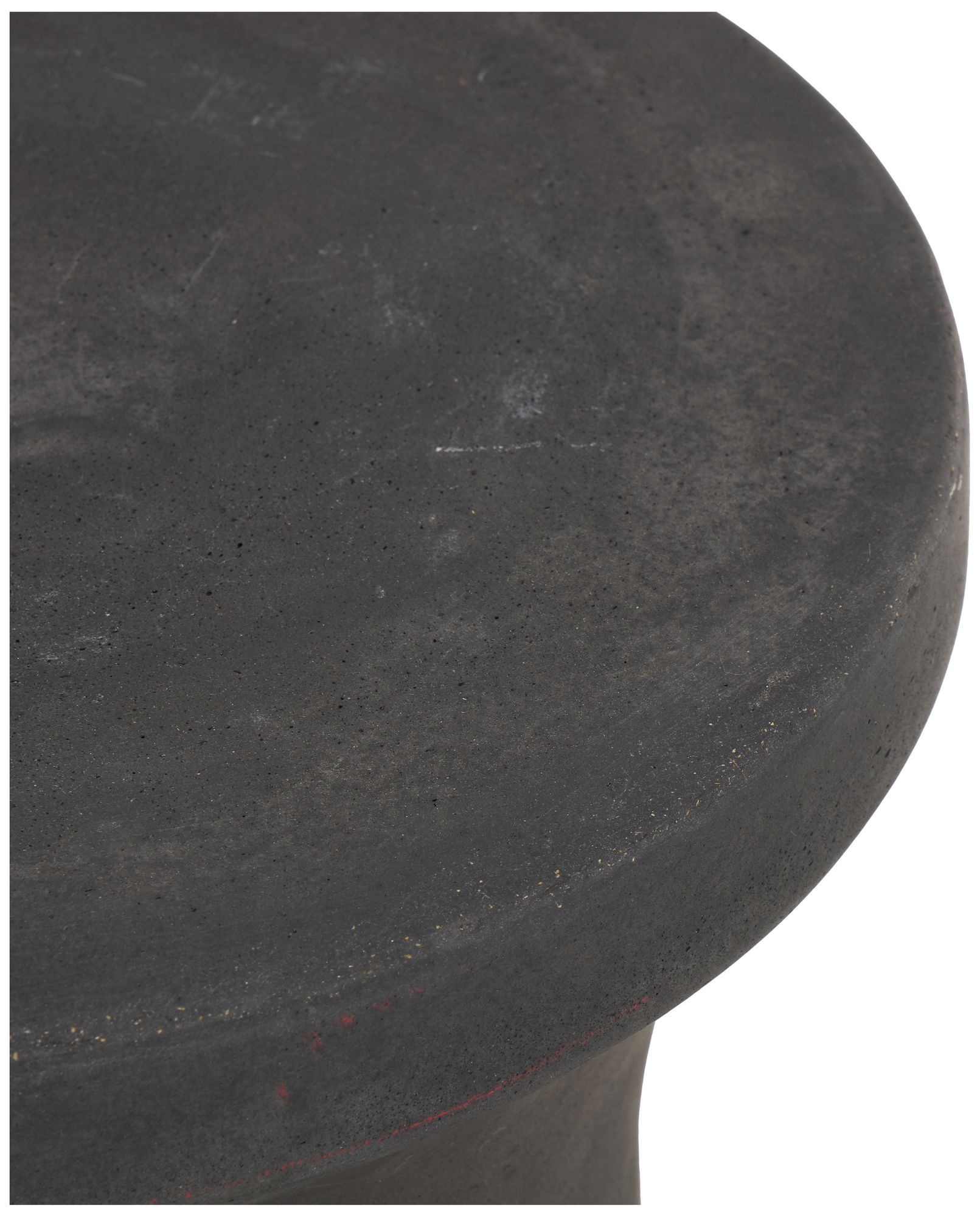 Image 4 Black Fiberclay Ceramic Contemporary Outdoor Accent Table, 14" x 14" x 16" more views