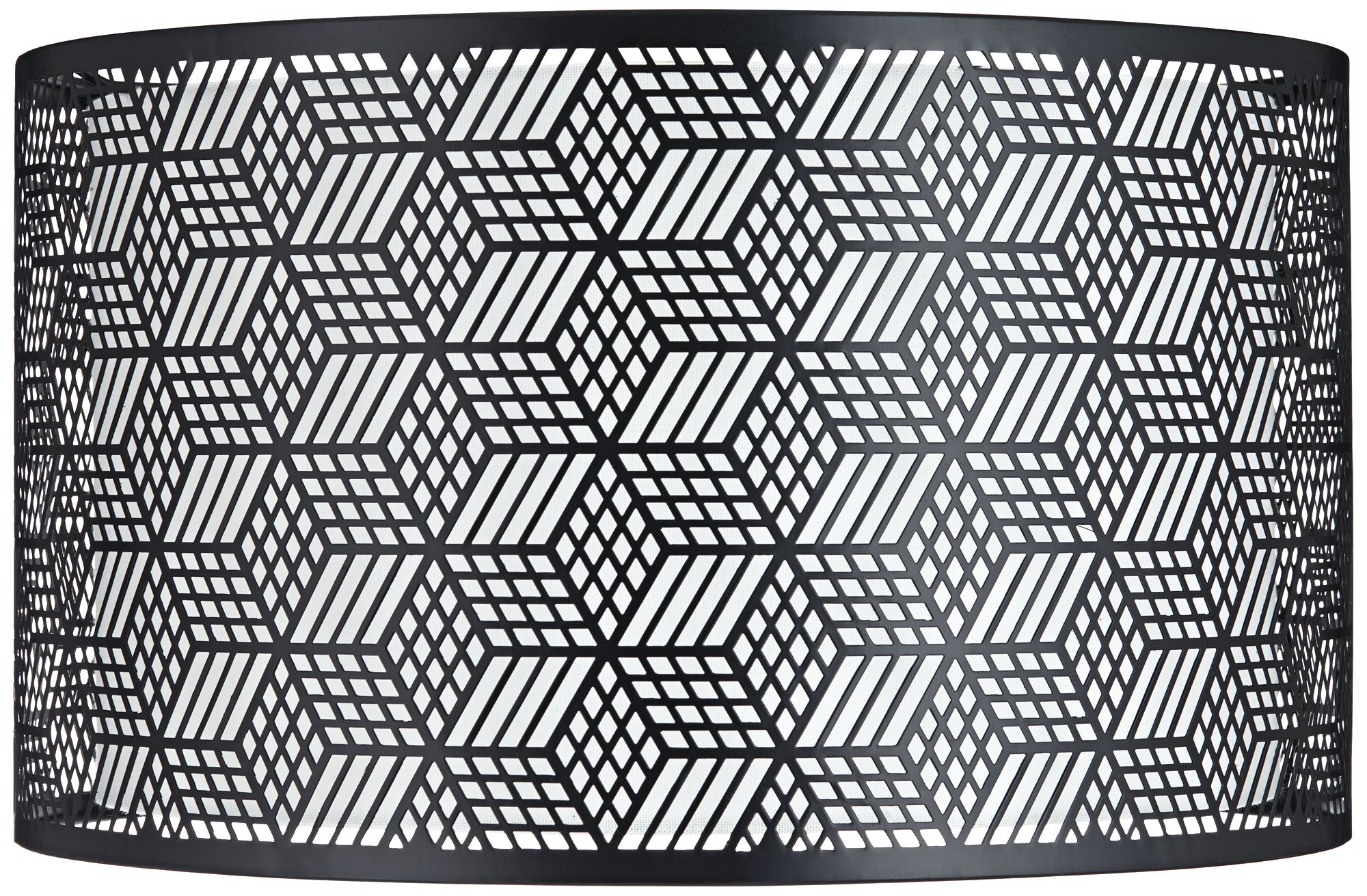 Black Finish Laser Cut Metal Drum Shade 17x17x10 (Spider) - #98K99