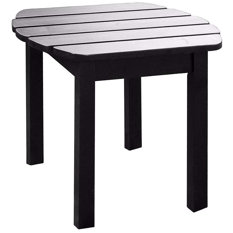 Image 1 Black Finish Solid Wood Accent Table