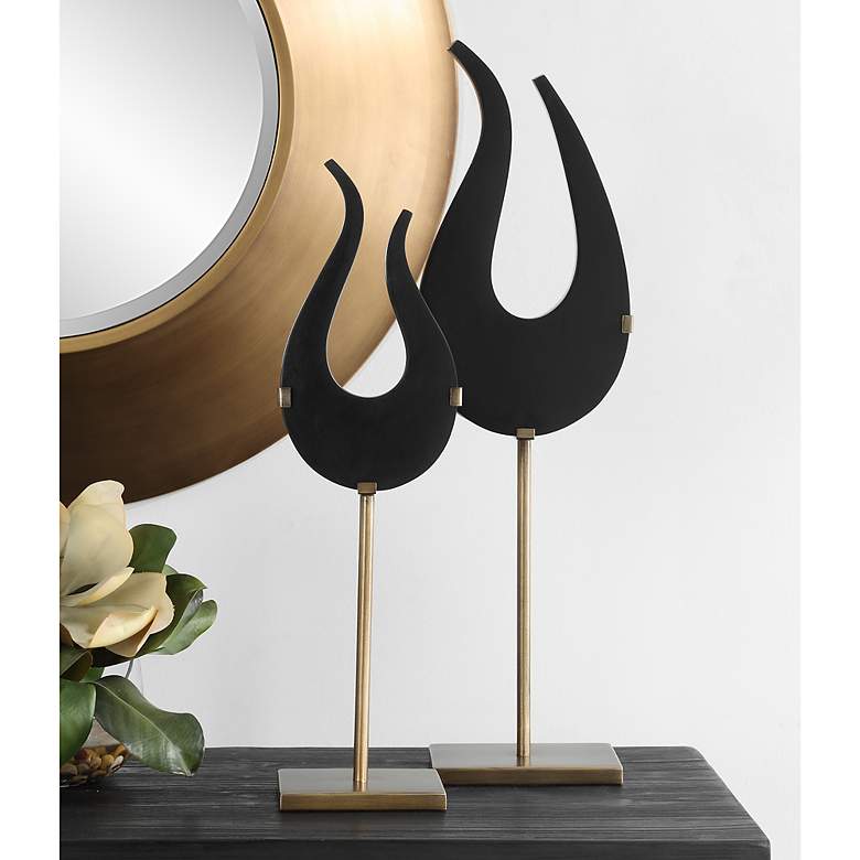 Image 3 Black Flame Set of 2 Sculptures more views