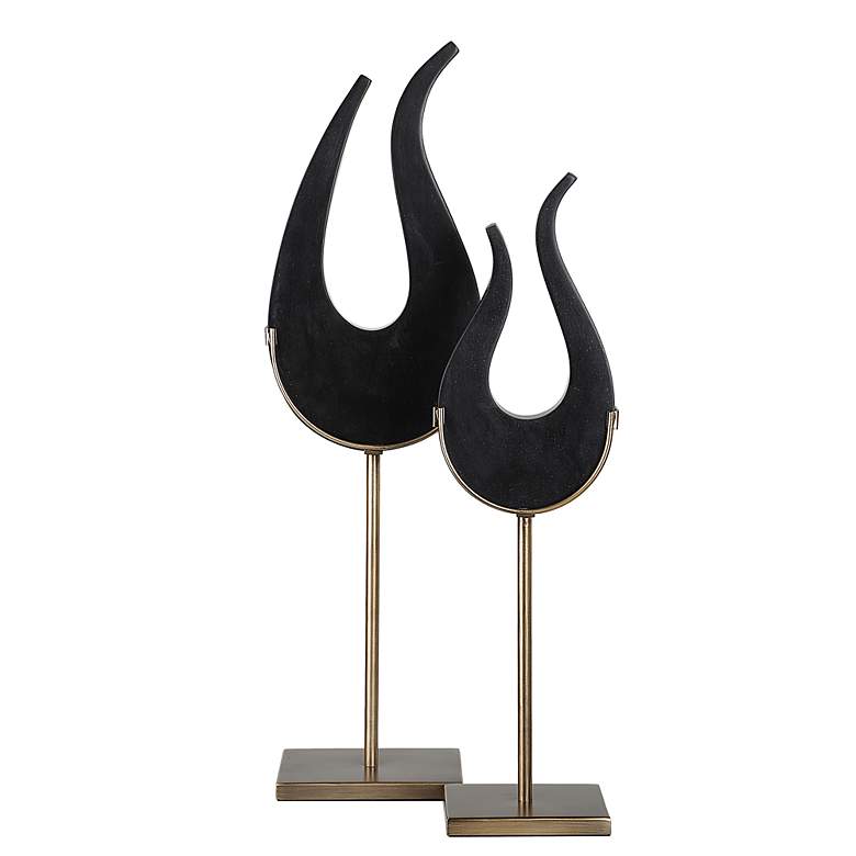 Image 4 Black Flame Set of 2 Sculptures more views