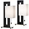Black Floating Square Table Lamps Set of 2 with 17W LED Bulbs