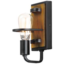 Black Forest 1-Light 5.5" Wide Black/Ashbury Wall Sconce
