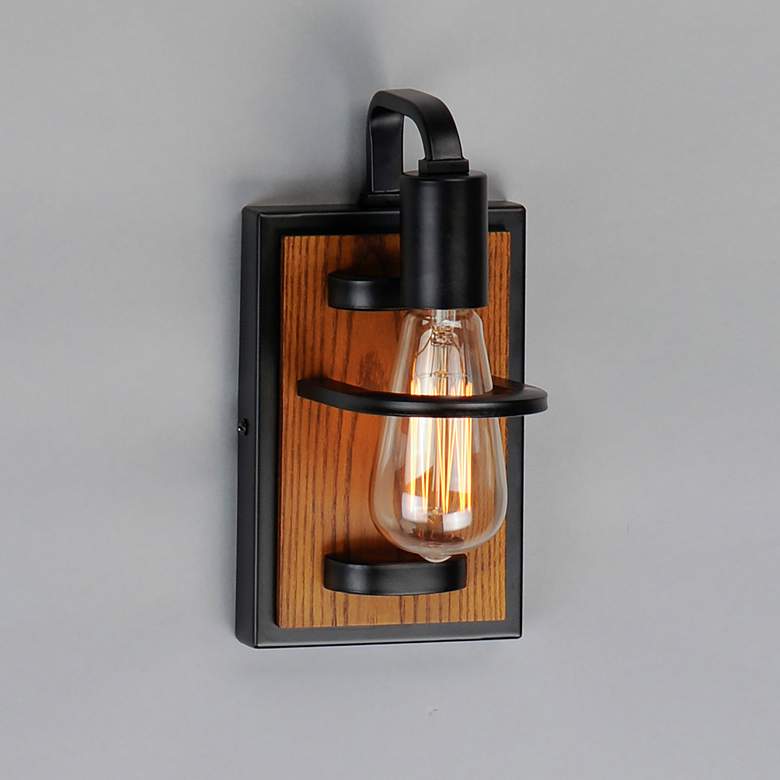 Image 1 Black Forest 1-Light 5.5" Wide Black/Ashbury Wall Sconce