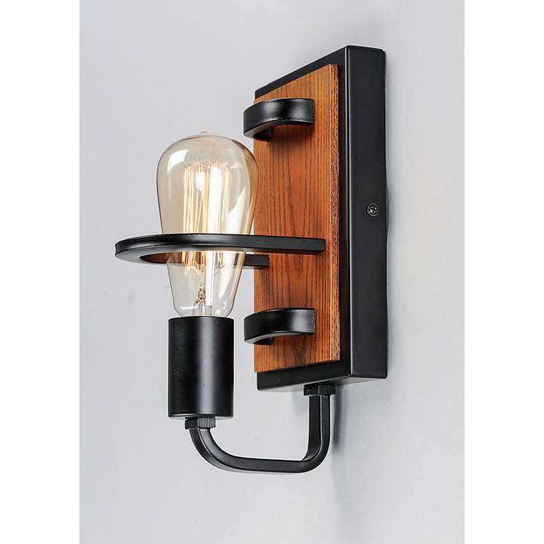 Image 3 Black Forest 1-Light 5.5" Wide Black/Ashbury Wall Sconce more views