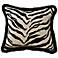 Black Fringe Zebra Rectangular Pillow