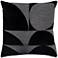 Black Geometric 20" x 20" Down Filled Throw Pillow
