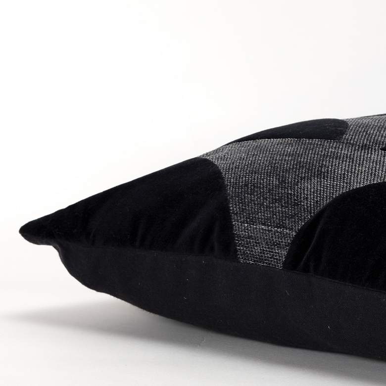 Image 4 Black Geometric 20" x 20" Poly Filled Throw Pillow more views