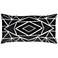 Black Geometric Velvet 26" x 14" Decorative Filled Pillow