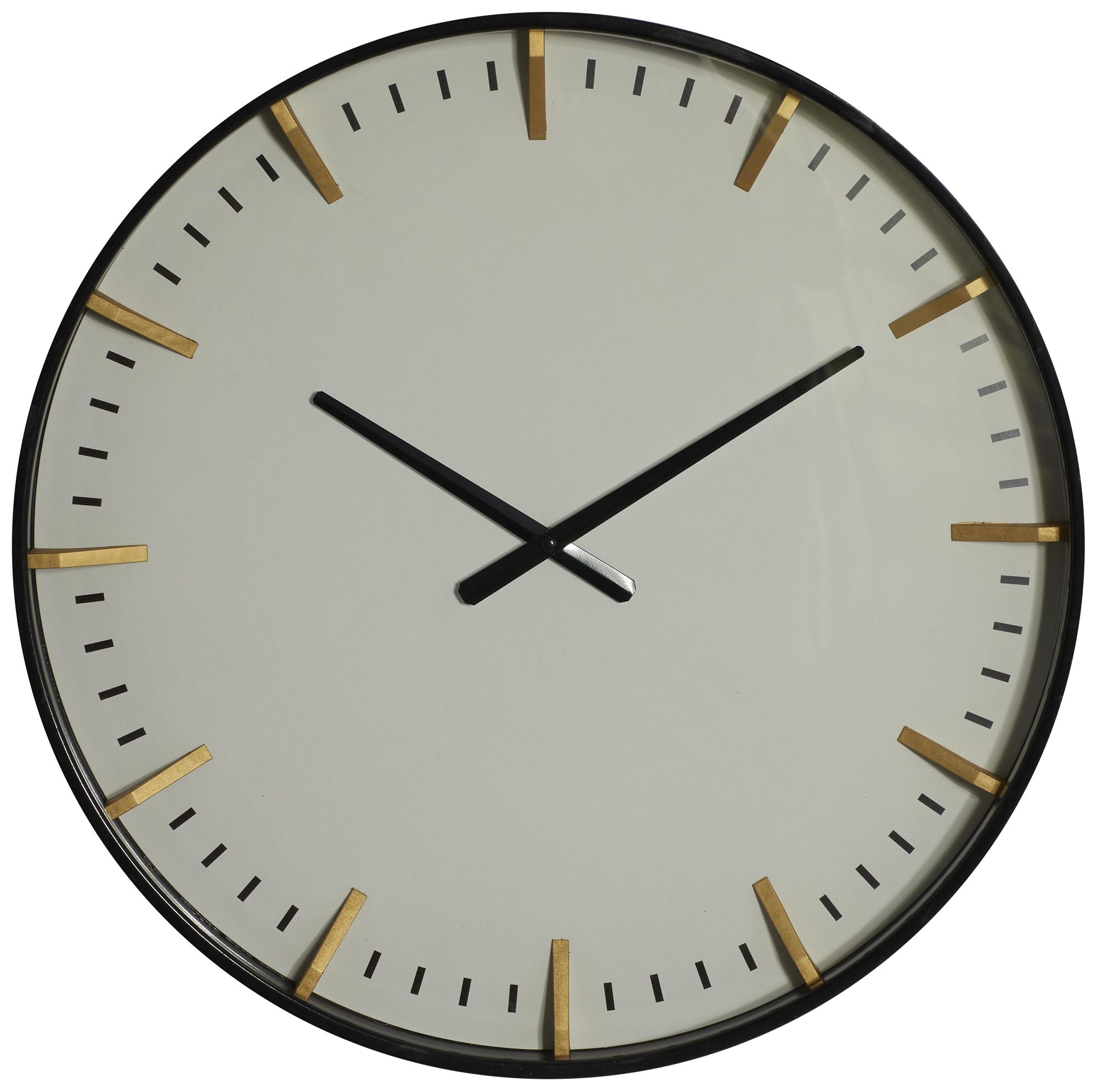 Image 2 Black Glass Contemporary Wall Clock, 20" x 2" x 20"