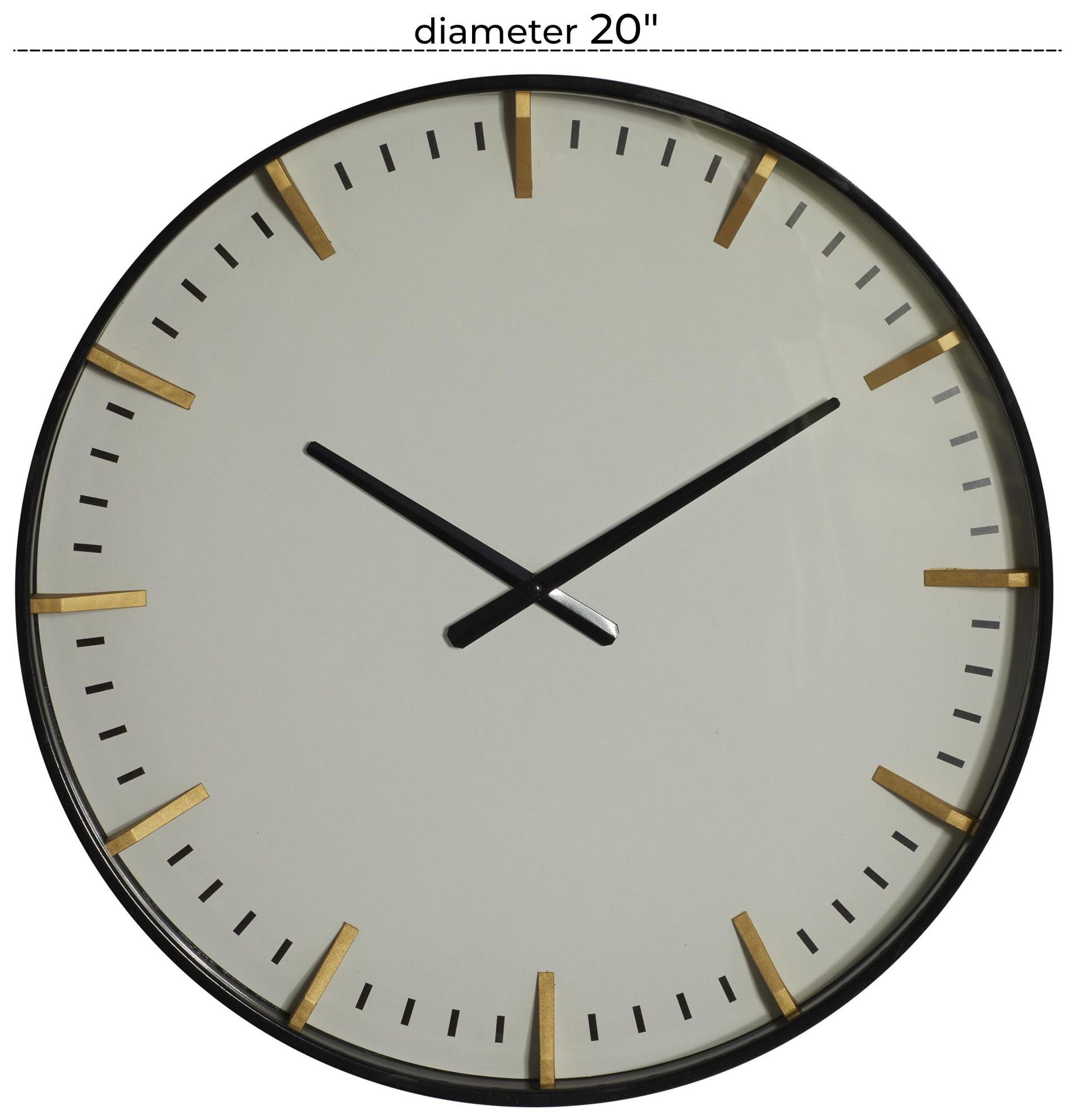 Image 7 Black Glass Contemporary Wall Clock, 20" x 2" x 20" more views